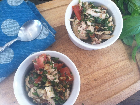 Chopped Basil, Tomato and Chicken Salad_Nourish Paleo Foods